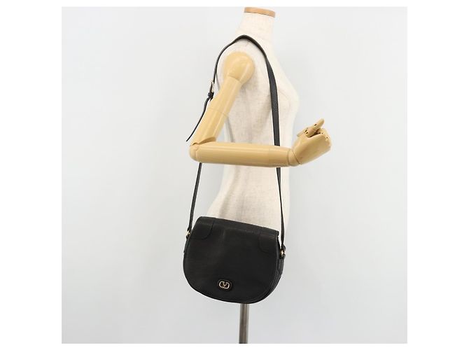 Borsa a Spalla VALENTINO in Pelle Nera e Oro Auth BA12898 Nero D'oro - vista 22