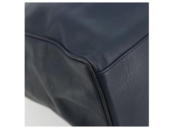Borsa Christian Dior in pelle blu navy e oro Auth ka4387A D'oro - vista 14