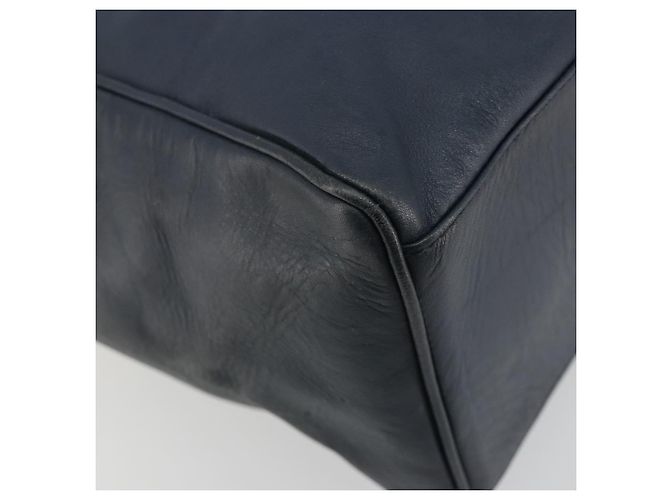 Borsa Christian Dior in pelle blu navy e oro Auth ka4387A D'oro - vista 16