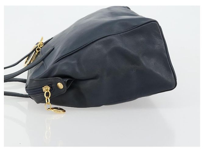 Borsa Christian Dior in pelle blu navy e oro Auth ka4387A D'oro - vista 4