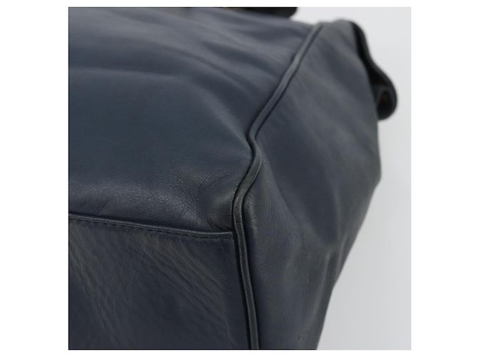 Borsa Christian Dior in pelle blu navy e oro Auth ka4387A D'oro - vista 9