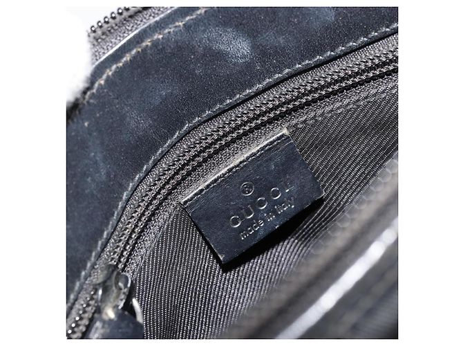 Borsa a Spalla GUCCI Nylon Nero Argento 92646 Auth 179896 - vista 10