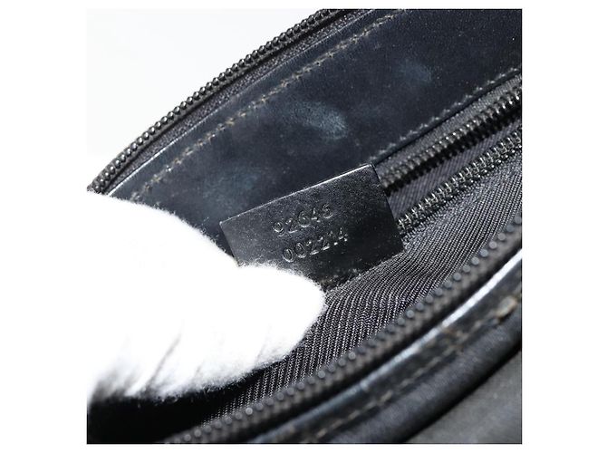 Borsa a Spalla GUCCI Nylon Nero Argento 92646 Auth 179896 - vista 12