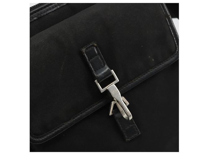 Borsa a Spalla GUCCI Nylon Nero Argento 92646 Auth 179896 - vista 18