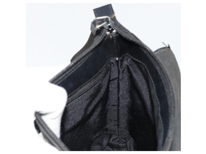 Borsa a Spalla GUCCI Nylon Nero Argento 92646 Auth 179896 - vista 19