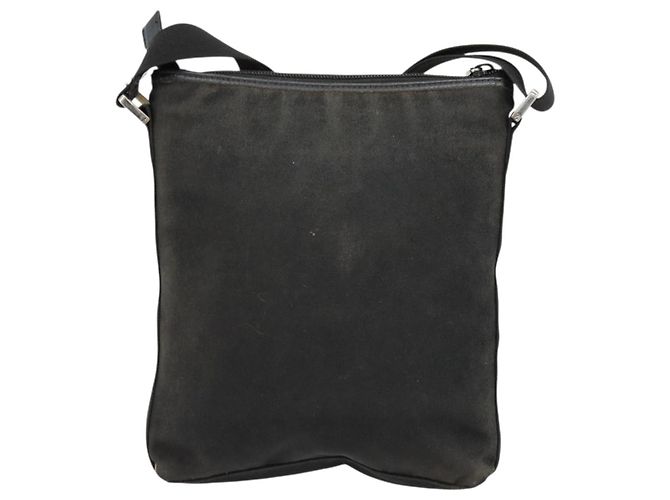 Borsa a Spalla GUCCI Nylon Nero Argento 92646 Auth 179896 - vista 2