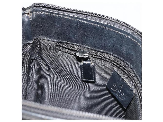 Borsa a Spalla GUCCI Nylon Nero Argento 92646 Auth 179896 - vista 21