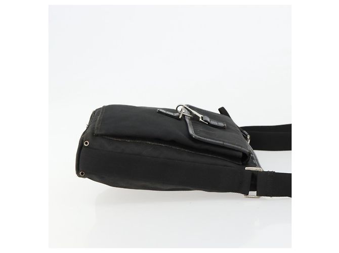 Borsa a Spalla GUCCI Nylon Nero Argento 92646 Auth 179896 - vista 3