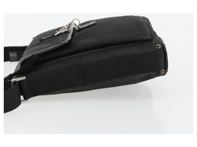 Borsa a Spalla GUCCI Nylon Nero Argento 92646 Auth 179896 - vista 4