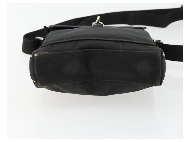 Borsa a Spalla GUCCI Nylon Nero Argento 92646 Auth 179896 - vista 5