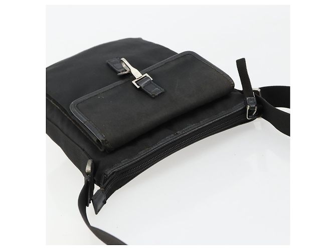 Borsa a Spalla GUCCI Nylon Nero Argento 92646 Auth 179896 - vista 6