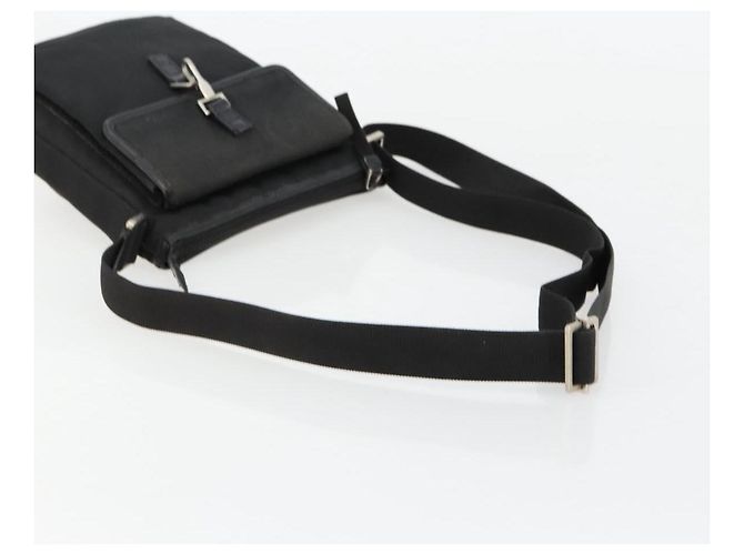 Borsa a Spalla GUCCI Nylon Nero Argento 92646 Auth 179896 - vista 7