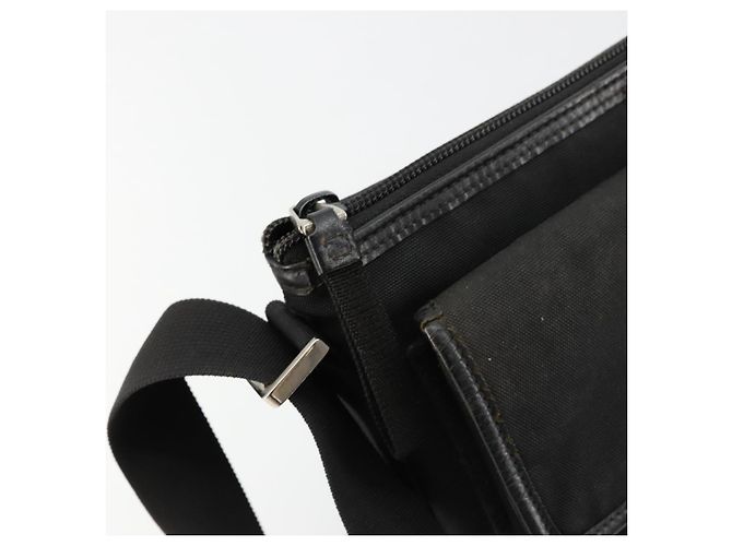 Borsa a Spalla GUCCI Nylon Nero Argento 92646 Auth 179896 - vista 9