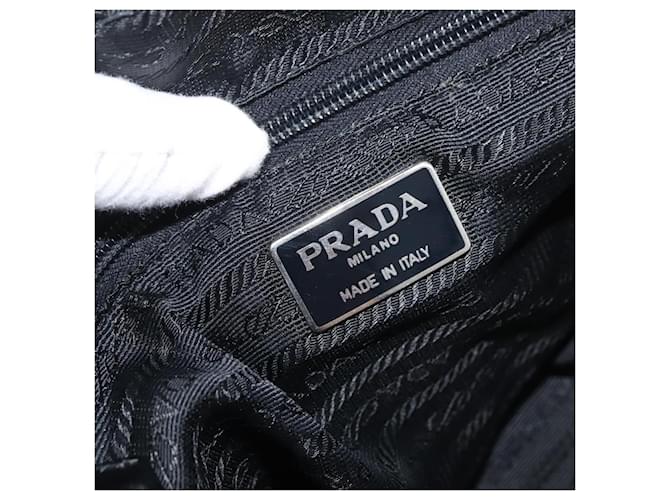 Borsa PRADA in nylon nero argento Auth bs35154 - vista 19