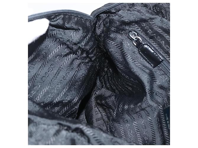 Borsa PRADA in nylon nero argento Auth bs35154 - vista 21