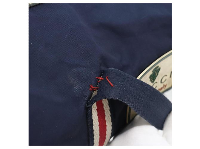 Borsa GUCCI Nylon 2way Navy Red 189657 Auth ka4408 Rosso Blu navy - vista 10