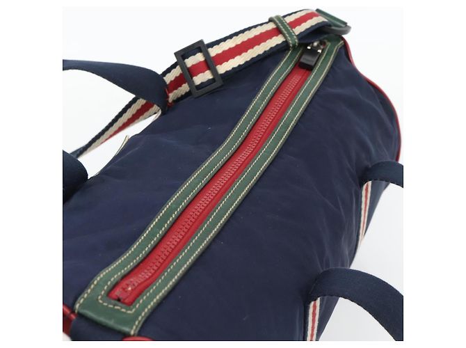 Borsa GUCCI Nylon 2way Navy Red 189657 Auth ka4408 Rosso Blu navy - vista 6