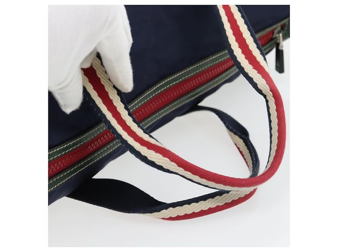 Borsa GUCCI Nylon 2way Navy Red 189657 Auth ka4408 Rosso Blu navy - vista 7