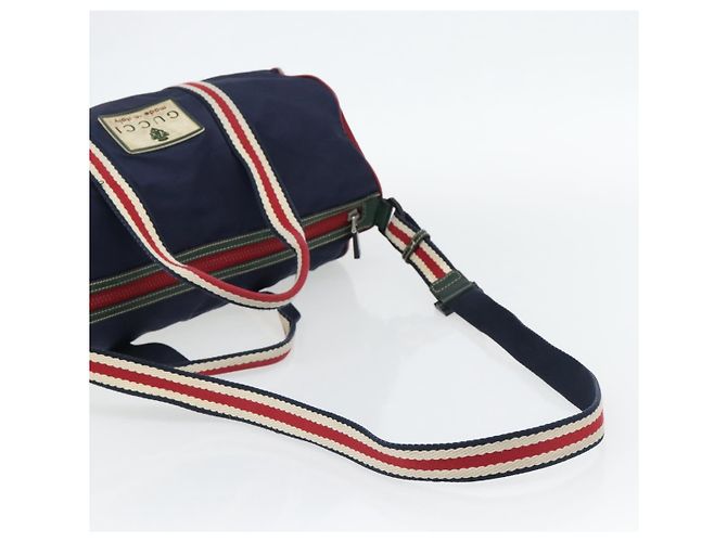 Borsa GUCCI Nylon 2way Navy Red 189657 Auth ka4408 Rosso Blu navy - vista 8