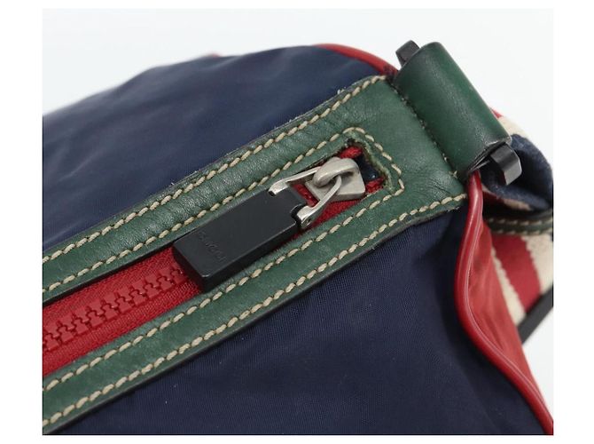 Borsa GUCCI Nylon 2way Navy Red 189657 Auth ka4408 Rosso Blu navy - vista 9