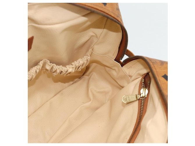 Clutch MCM Vicetos Logogram PVC Marrone Oro Auth BA12942 D'oro - vista 17
