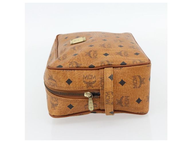 Clutch MCM Vicetos Logogram PVC Marrone Oro Auth BA12942 D'oro - vista 3