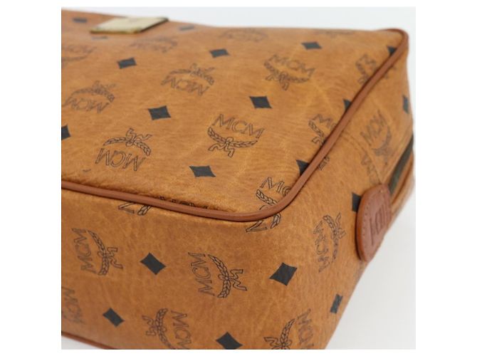 Clutch MCM Vicetos Logogram PVC Marrone Oro Auth BA12942 D'oro - vista 7