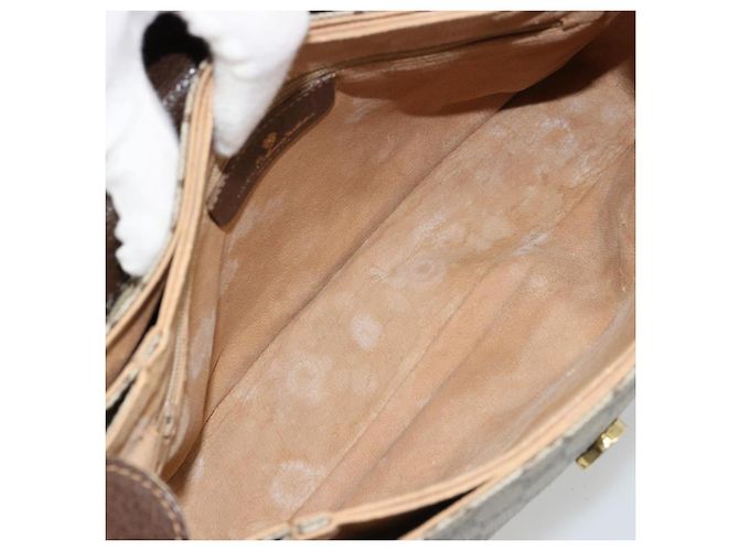 GUCCI GG Supreme Web Sherry Line Borsa in PVC Beige Oro 904 02 084 Auth ka4366 D'oro - vista 10