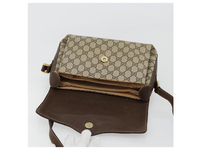 GUCCI GG Supreme Web Sherry Line Borsa in PVC Beige Oro 904 02 084 Auth ka4366 D'oro - vista 18