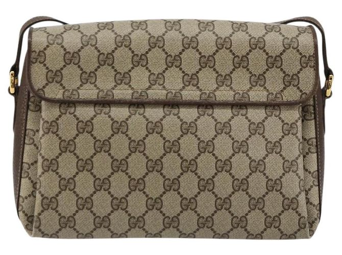 GUCCI GG Supreme Web Sherry Line Borsa in PVC Beige Oro 904 02 084 Auth ka4366 D'oro - vista 2