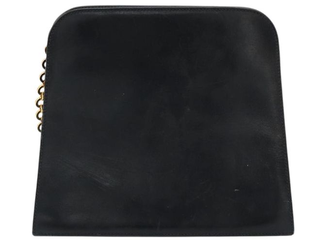 Borsa a tracolla Salvatore Ferragamo Gancini in catena di pelle blu navy e oro Auth 181133 D'oro - vista 2
