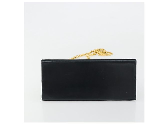 Borsa a tracolla Salvatore Ferragamo Gancini in catena di pelle blu navy e oro Auth 181133 D'oro - vista 5