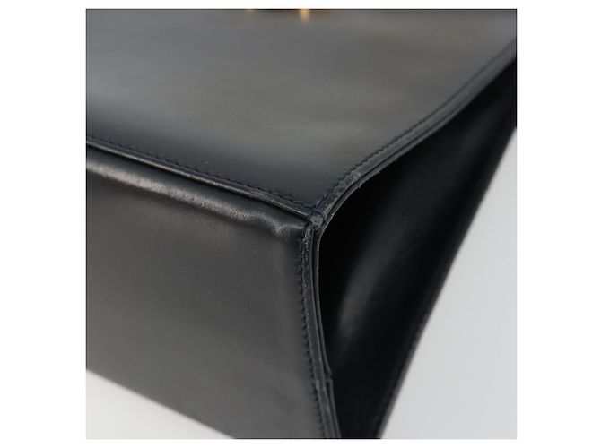Borsa a tracolla Salvatore Ferragamo Gancini in catena di pelle blu navy e oro Auth 181133 D'oro - vista 9