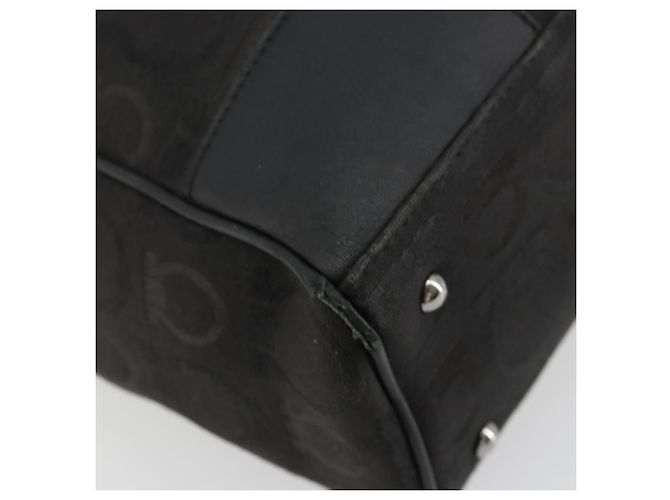 Salvatore Ferragamo Gancini Tote Bag Canvas Schwarz Silber Auth BA12884 - Ansicht 16