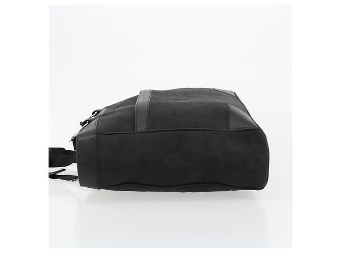 Salvatore Ferragamo Gancini Tote Bag Canvas Schwarz Silber Auth BA12884 - Ansicht 4