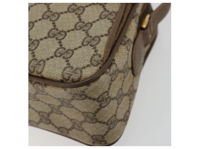 Borsa GUCCI GG Supreme Web Sherry Line in PVC Beige Oro 93 02 049 Auth 178321 D'oro - vista 14