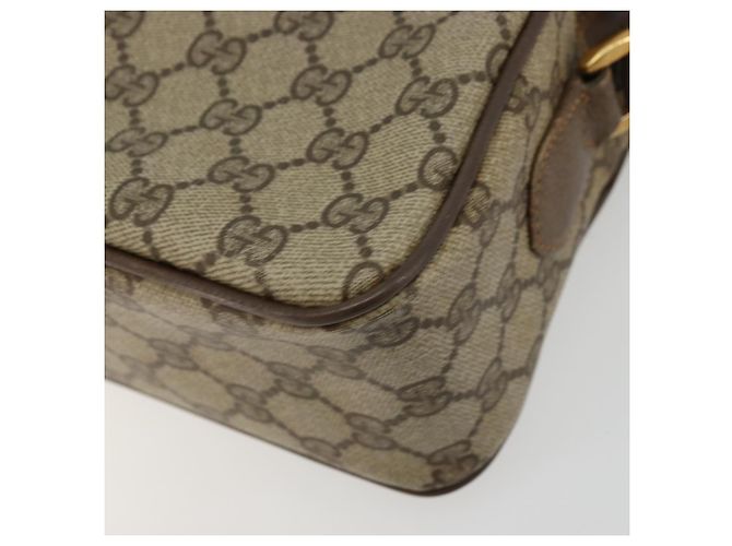 Borsa GUCCI GG Supreme Web Sherry Line in PVC Beige Oro 93 02 049 Auth 178321 D'oro - vista 16