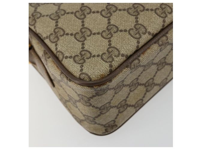 Borsa GUCCI GG Supreme Web Sherry Line in PVC Beige Oro 93 02 049 Auth 178321 D'oro - vista 17