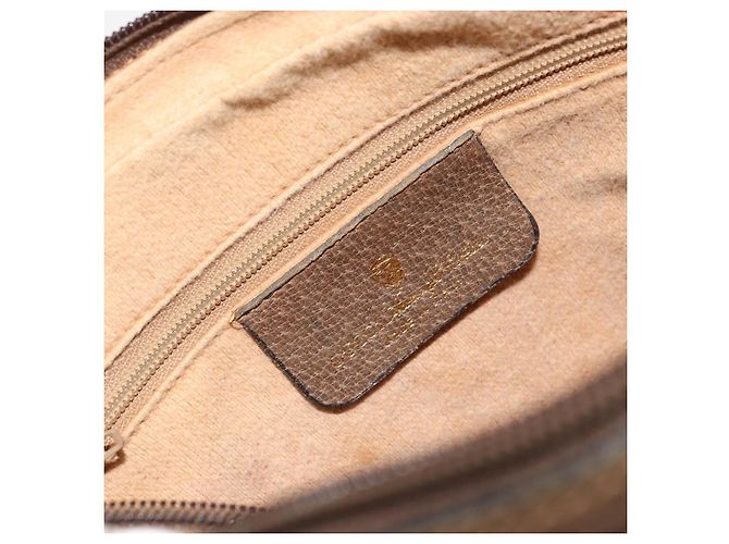 Borsa GUCCI GG Supreme Web Sherry Line in PVC Beige Oro 93 02 049 Auth 178321 D'oro - vista 19