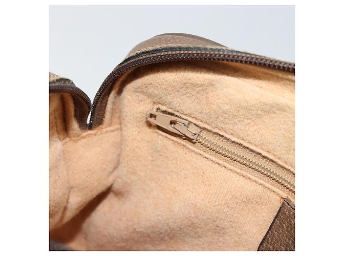 Borsa GUCCI GG Supreme Web Sherry Line in PVC Beige Oro 93 02 049 Auth 178321 D'oro - vista 22