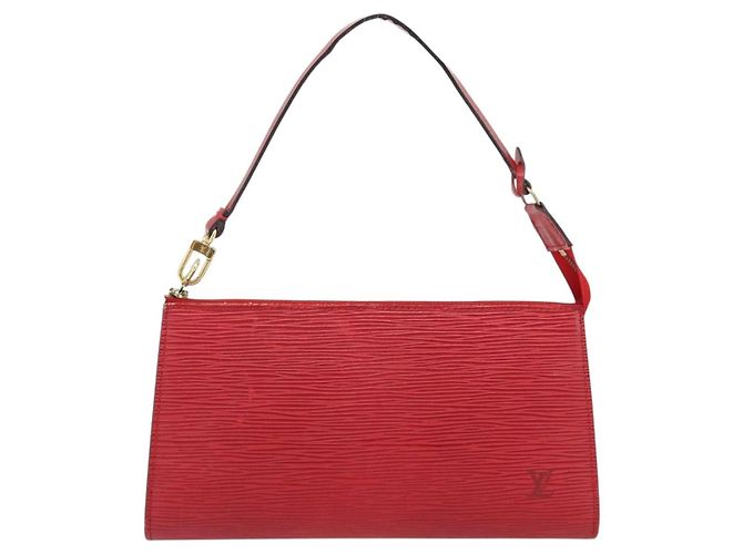 LOUIS VUITTON Epi Pochette Accessoires Pochette Rossa M52947 LV Auth 181376 Rosso - vista 13