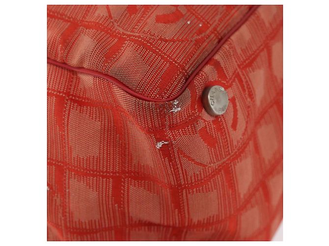 CHANEL Nuova Borsa Tote Travel in Nylon Rosso Argento CC Auth BA12813 - vista 16