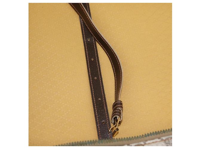 GUCCI GG Supreme Web Sherry Line Trunk PVC Beige Oro Rosso Auth 180805 D'oro - vista 20