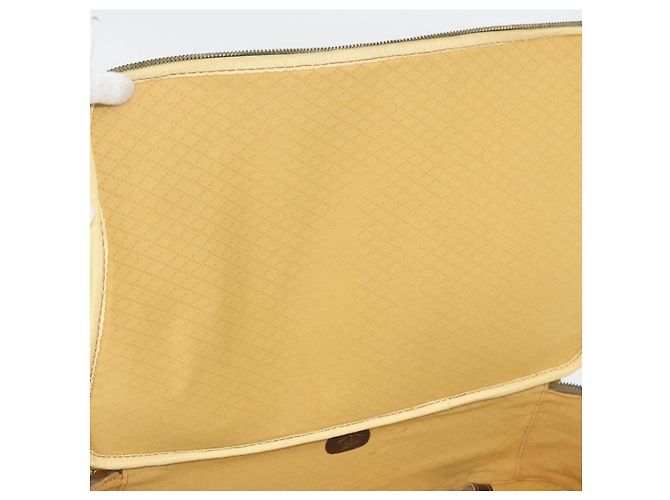 GUCCI GG Supreme Web Sherry Line Trunk PVC Beige Oro Rosso Auth 180805 D'oro - vista 23