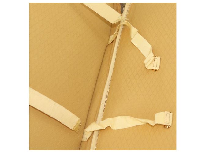 GUCCI GG Supreme Web Sherry Line Trunk PVC Beige Oro Rosso Auth 180805 D'oro - vista 26
