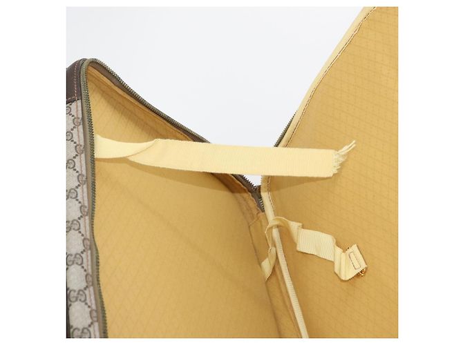 GUCCI GG Supreme Web Sherry Line Trunk PVC Beige Oro Rosso Auth 180805 D'oro - vista 27