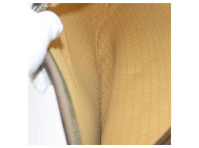 GUCCI GG Supreme Web Sherry Line Trunk PVC Beige Oro Rosso Auth 180805 D'oro - vista 29