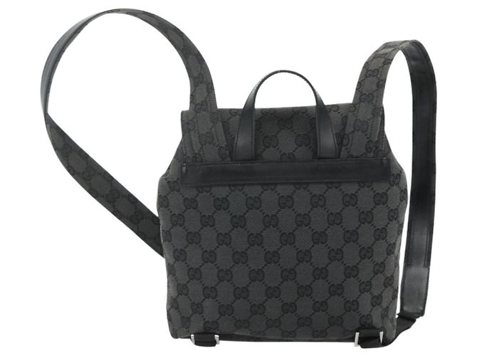 Zaino GUCCI GG Canvas Nero Argento 003 0242 Auth 179459 - vista 2