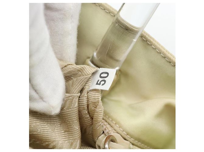 Borsa PRADA Nylon Avorio Argento Auth 181436 Crudo - vista 12
