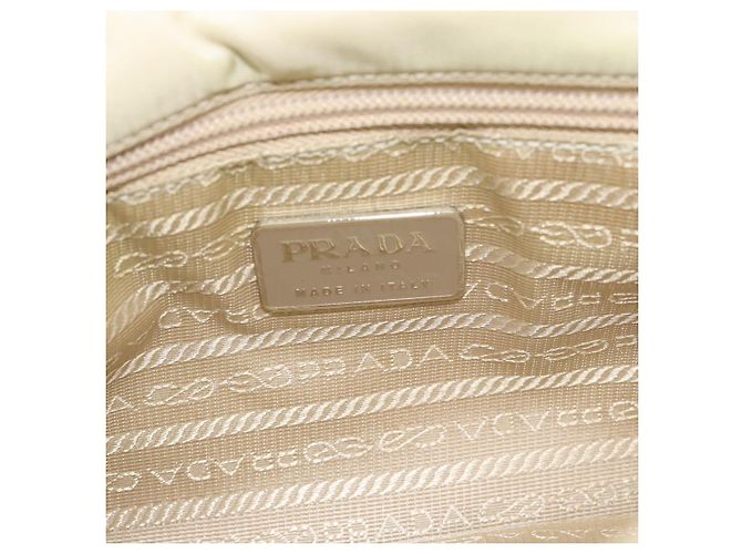 Borsa PRADA Nylon Avorio Argento Auth 181436 Crudo - vista 17